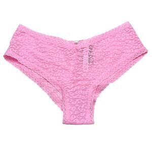 Victoria's Secret PINK Lace Jacquard Leopard Cheekster Panty Light Pink Medium